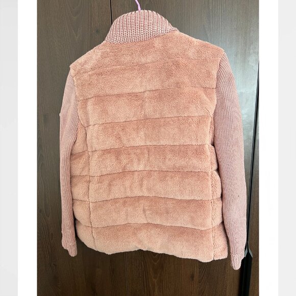 Moncler Down-Paneled Faux Fur And Wool Cardigan - Grey - Picture 3 of 12